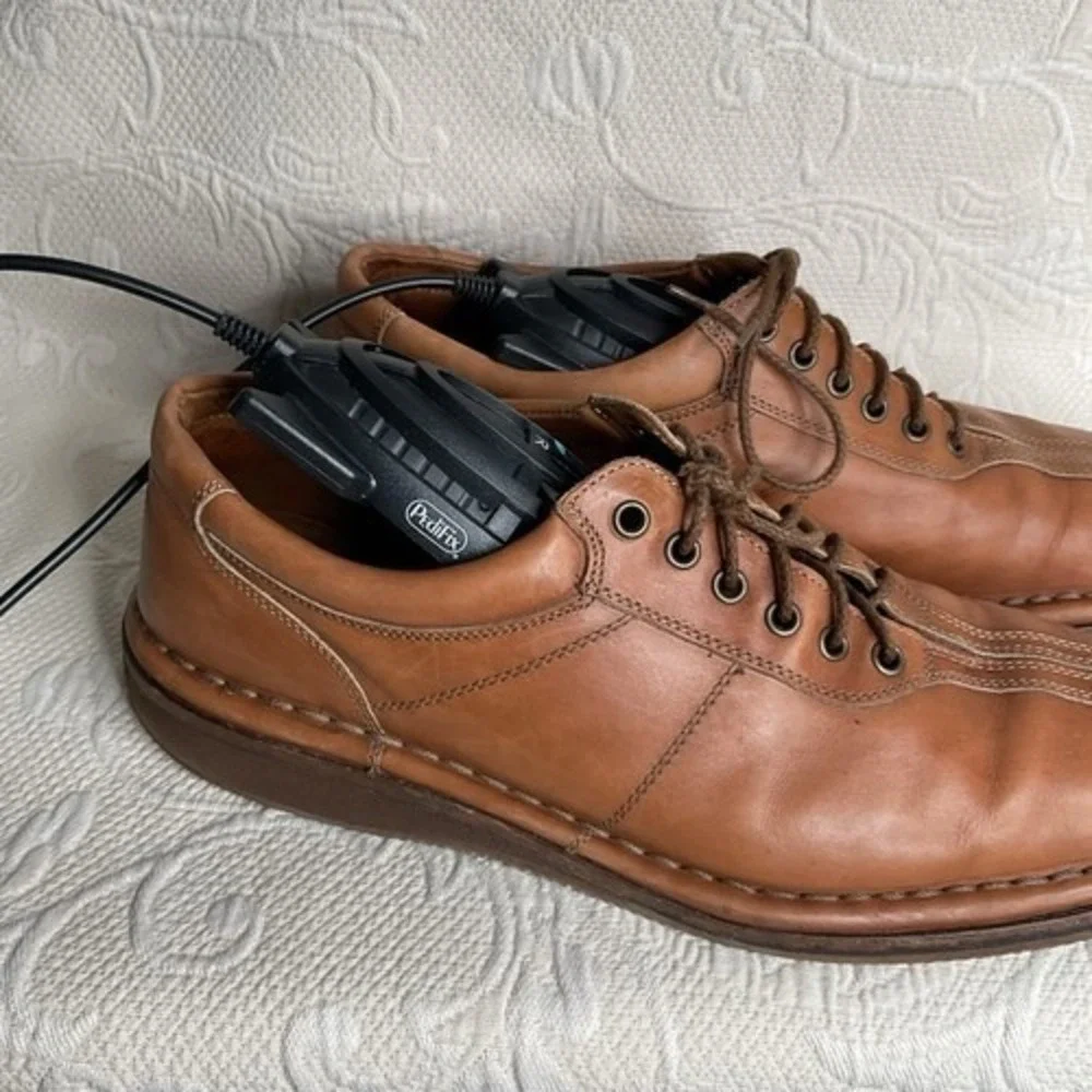 Allen Edmonds Torino Brown/Tan Lace Up Split Toe Oxford Shoe Men‎ 10.5D USA